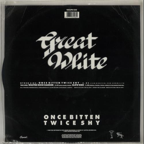 Great White Once Bitten Twice Shy + insert UK 12